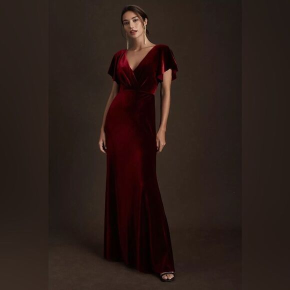 Jenny Yoo Ellis Dress 4 BHLDN Velvet Red NEW - Picture 1 of 3